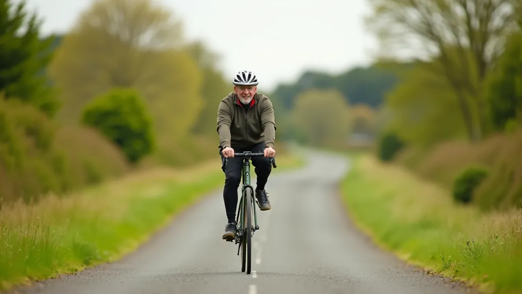 Cyclist building strength and endurance on long greenway ride