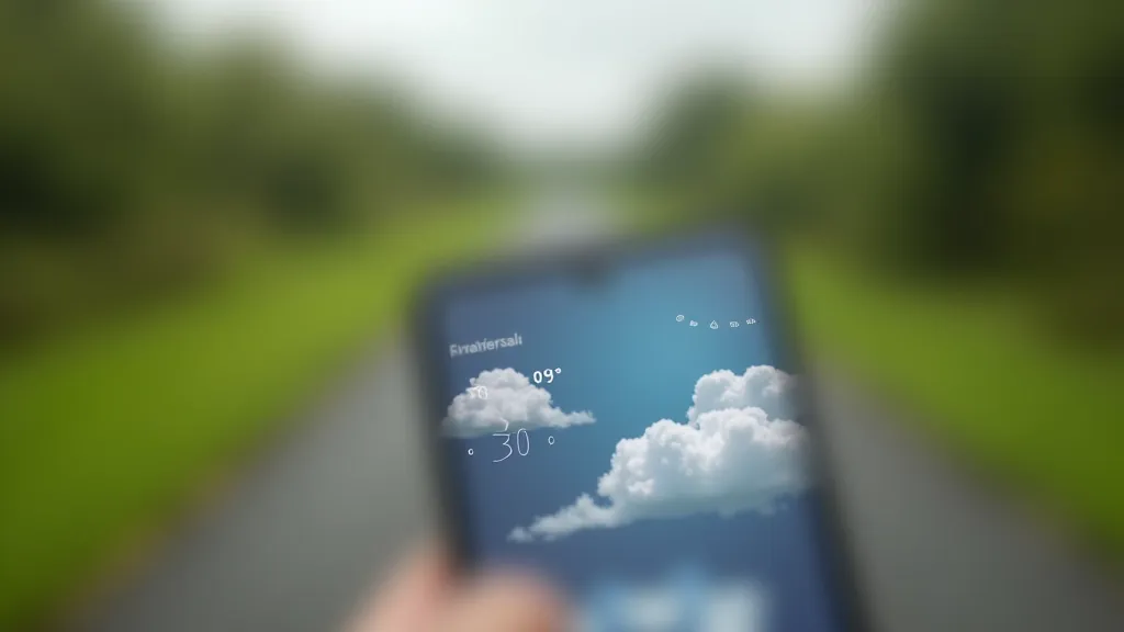 Weather forecast display showing rain clouds and temperature readings on a smartphone screen